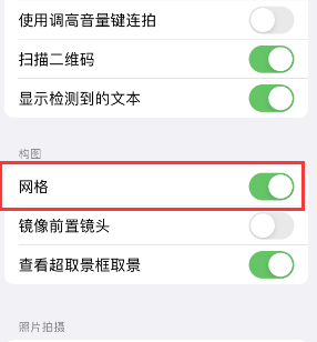 汤旺河苹果手机维修网点分享iPhone如何开启九宫格构图功能 